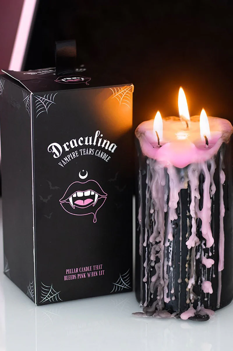 6" Pink Vampire Tears Pillar Candle