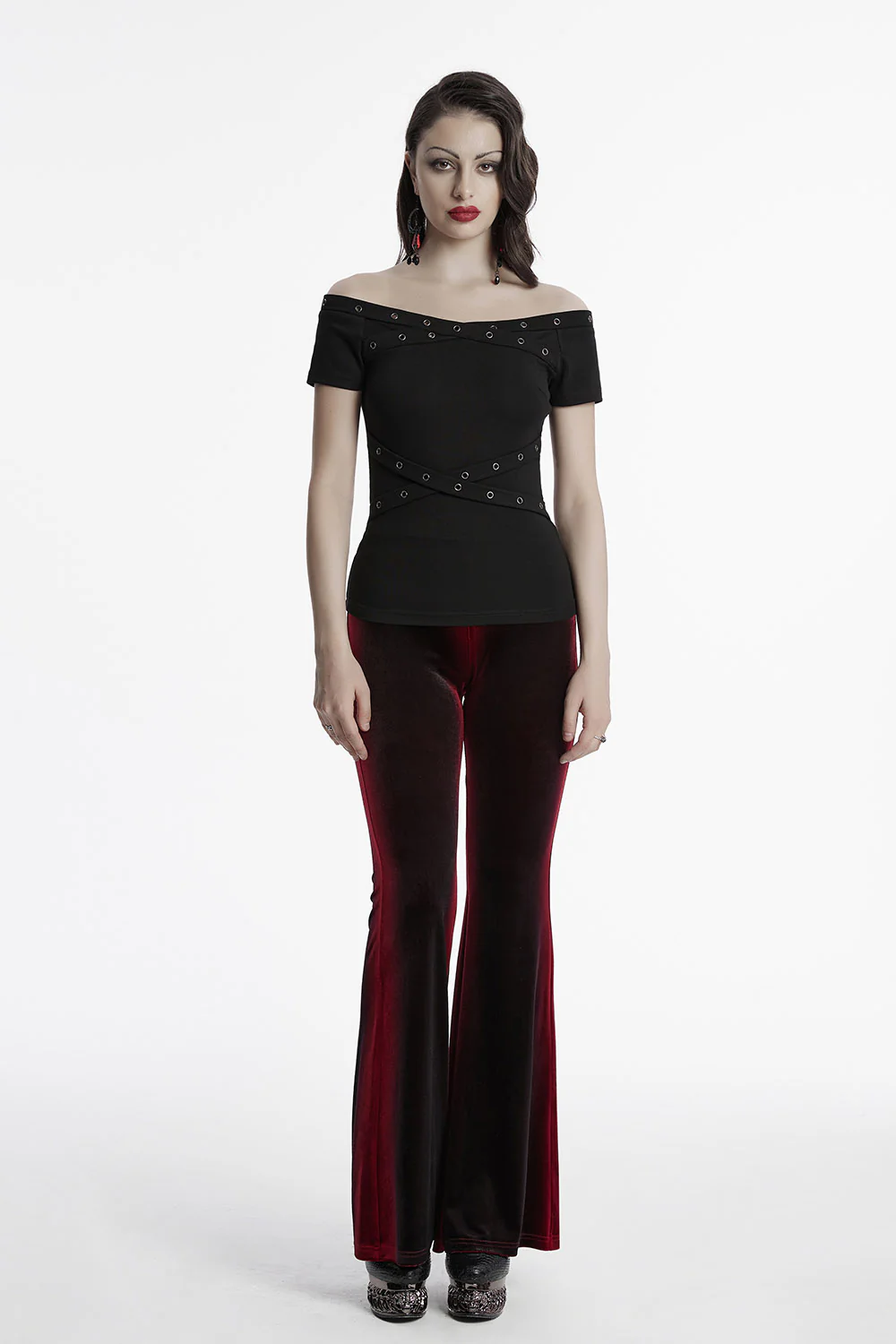 90s Goth Off-the-Shoulder Top - Image 2