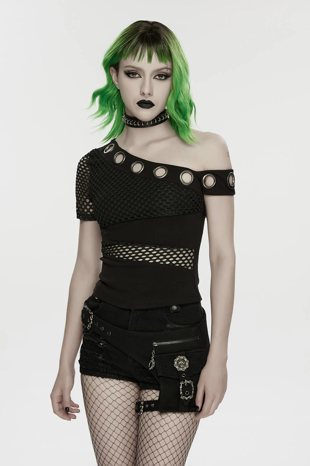 Absinthe Cotton Fishnet Top