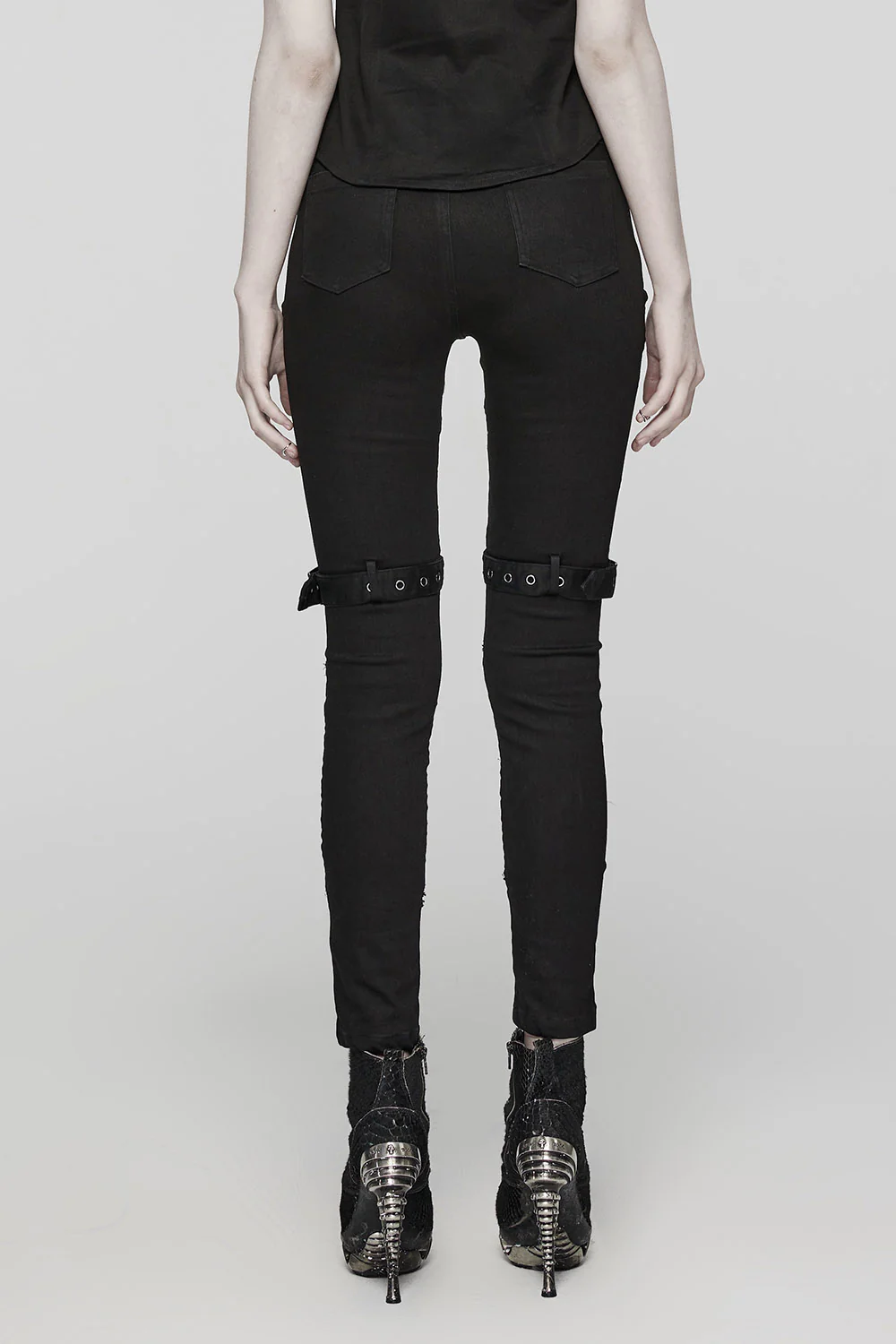 Abyss Fishnet Cutout Skinny Jeans - Image 3
