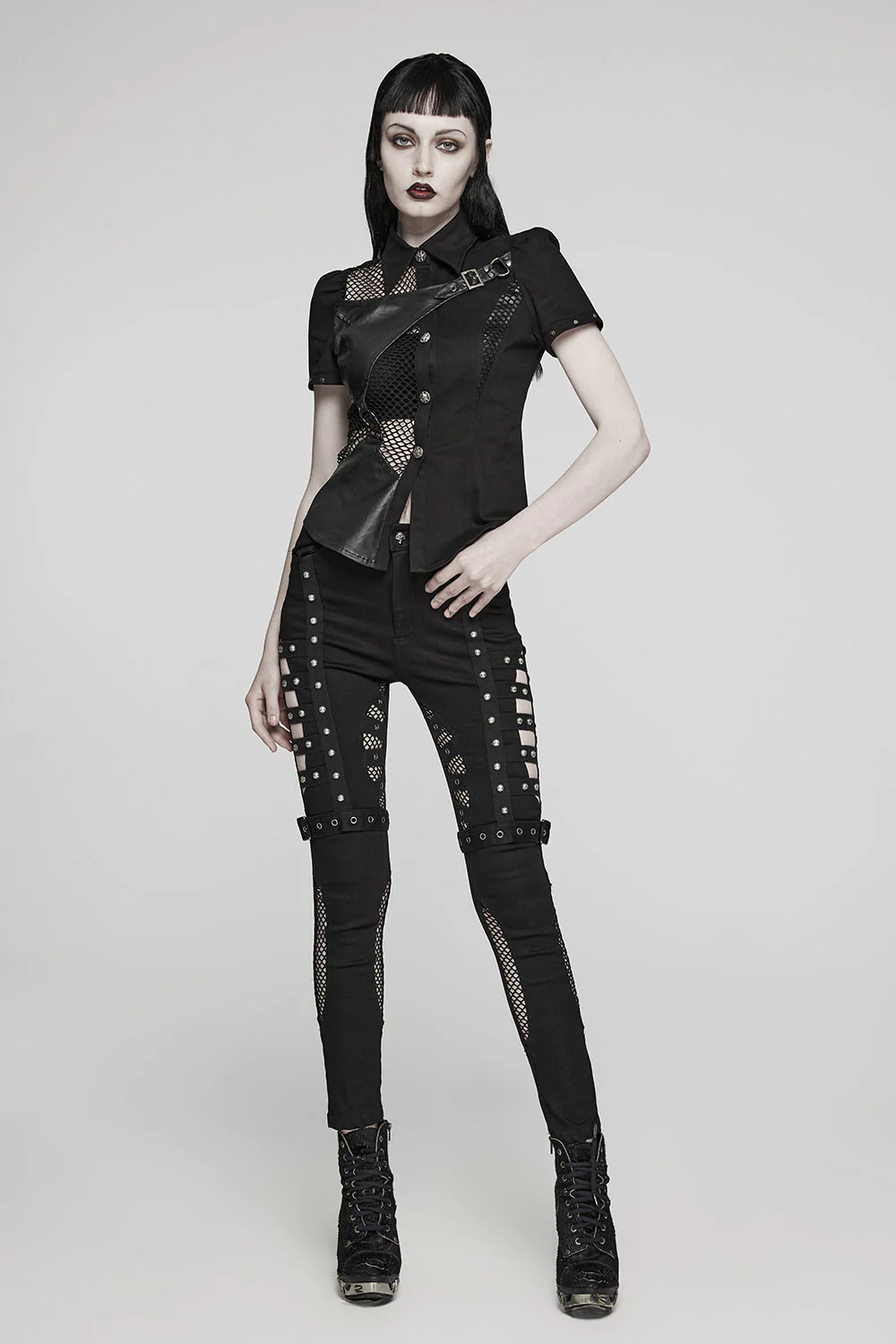 Abyss Fishnet Cutout Skinny Jeans - Image 5