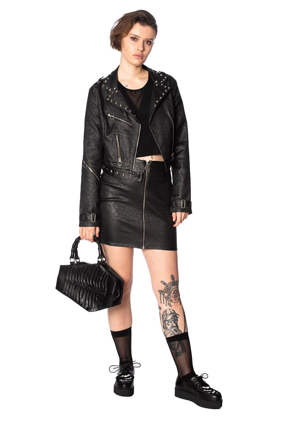 Amaranth Embossed Coffin Bag - Image 2