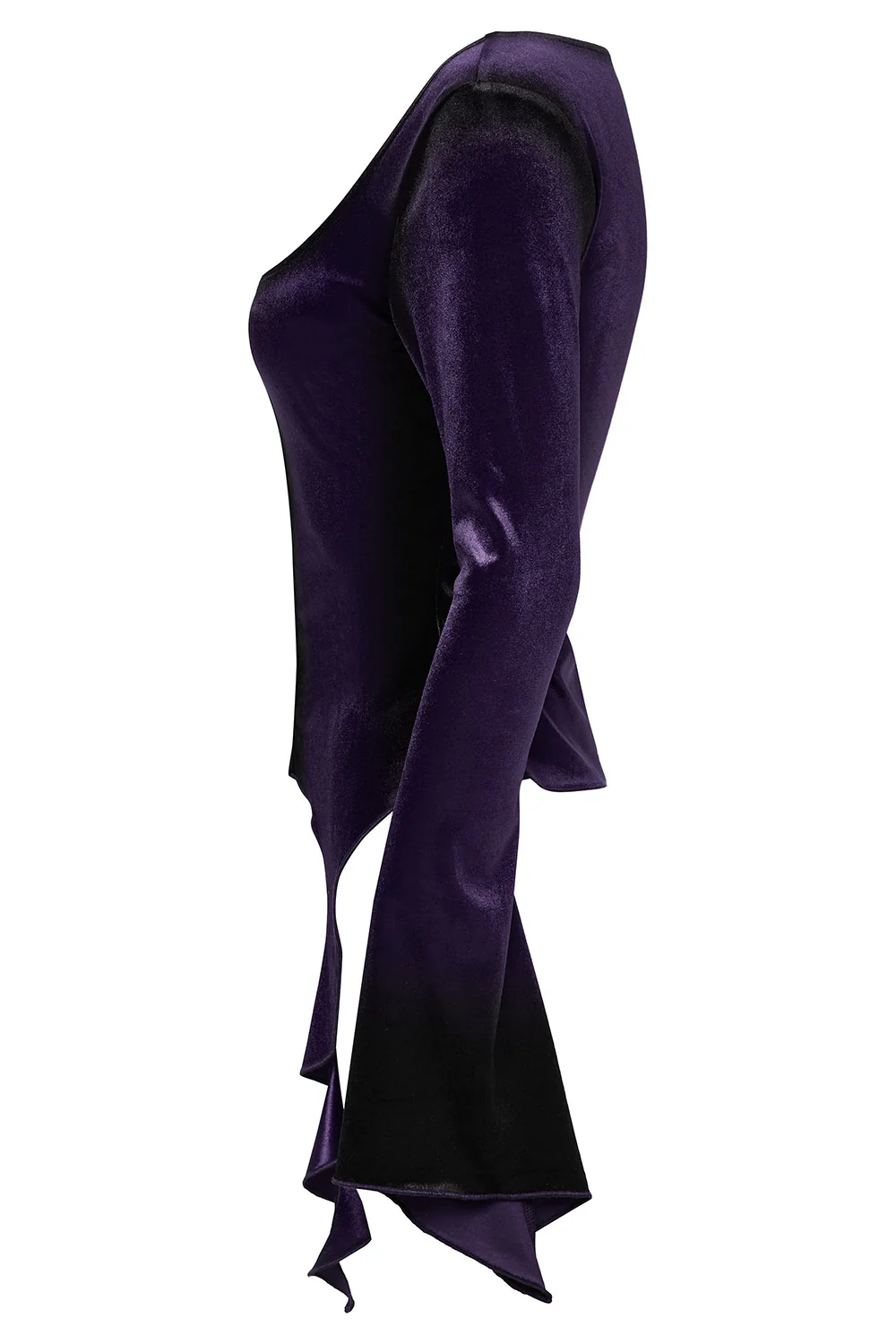 Amethyst Asymmetric Hem Velvet Top [Violet] - Image 7