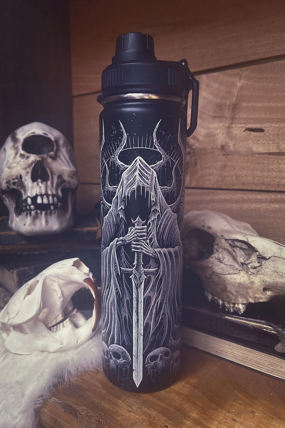 Angel of Death 24 Oz Water Bottle Tumbler