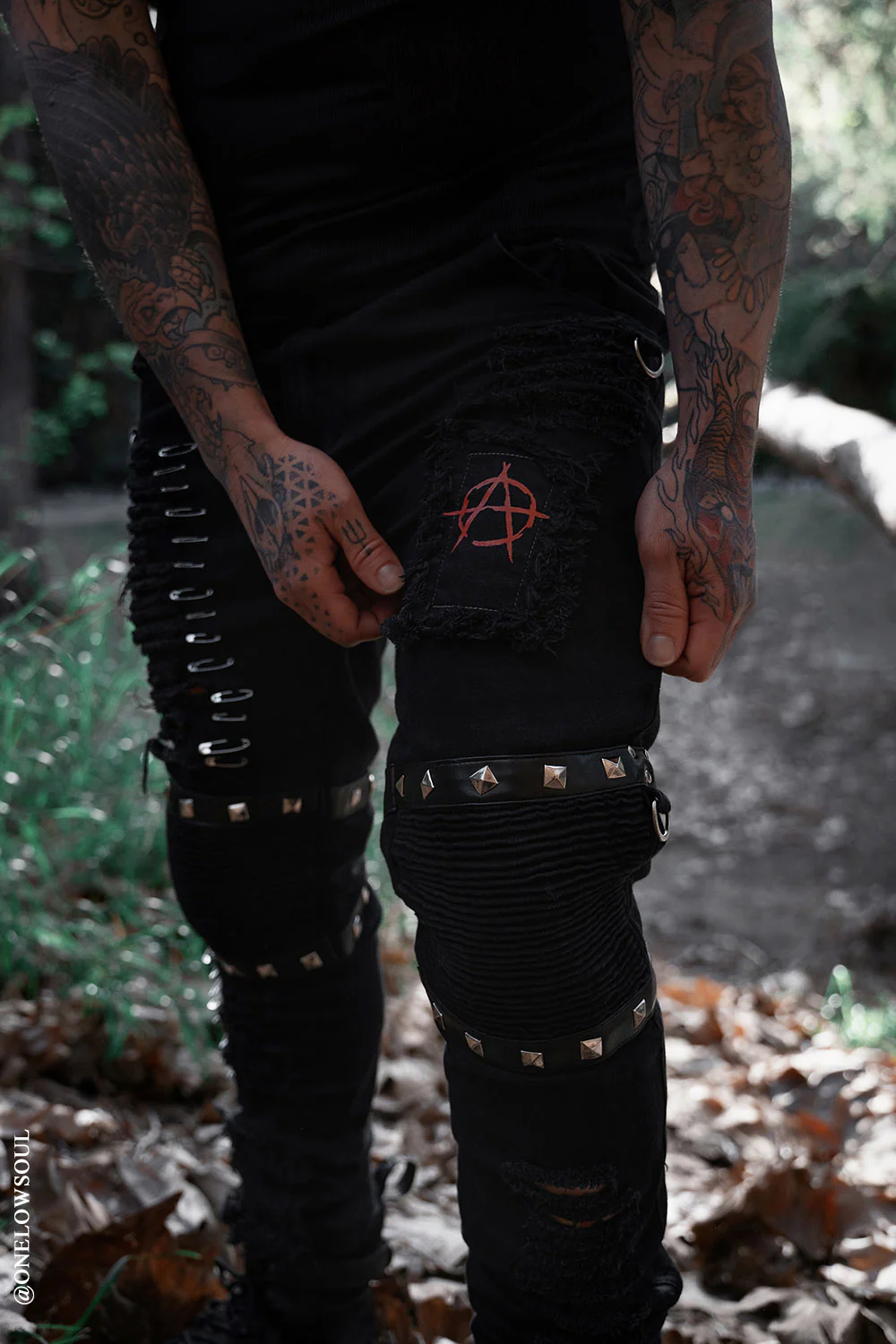 Annihilate Safety Pin Studded Pants [Unisex] - Image 4