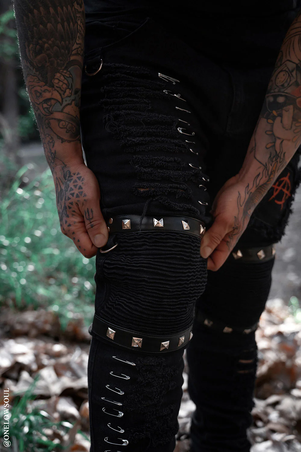 Annihilate Safety Pin Studded Pants [Unisex] - Image 6