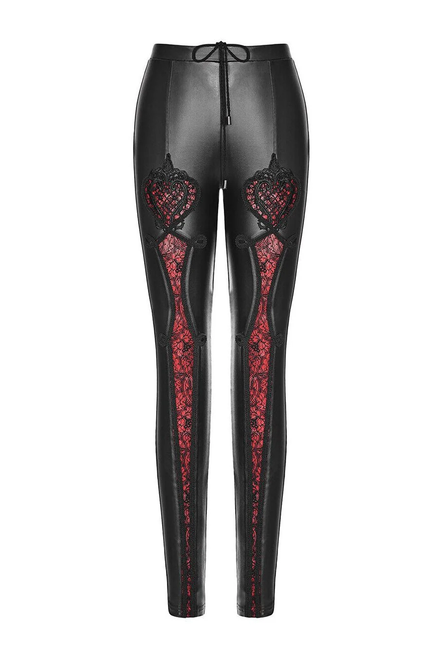 Antoinette Leather Leggings [BLACK/RED] - Image 5