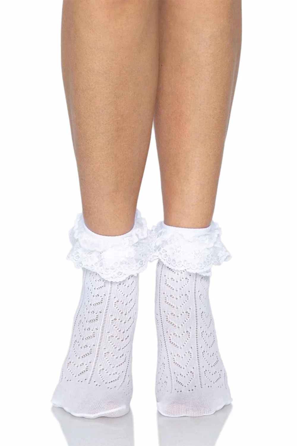 Apparition Heart Lace Socks [White] - Image 4