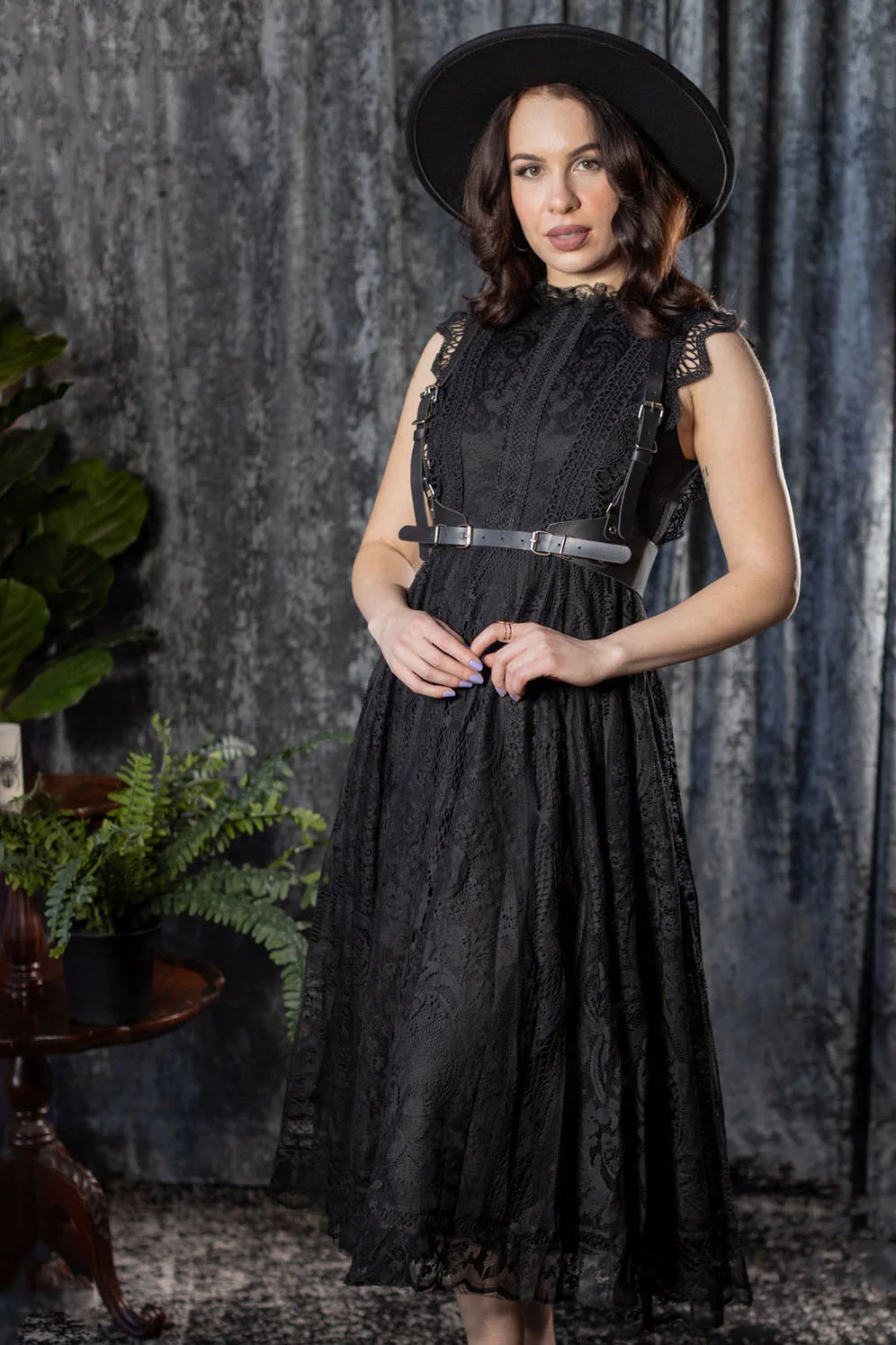 Arabella - Gothic Lace Fit and Flare Dress - Image 4