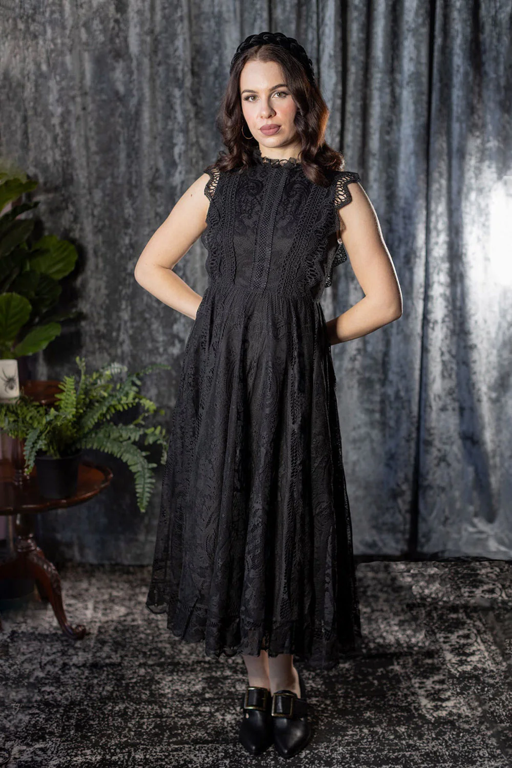 Arabella - Gothic Lace Fit and Flare Dress - Image 8
