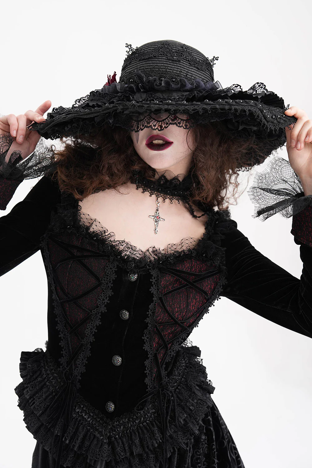 Mourning Hour Floppy Goth Hat - Image 2