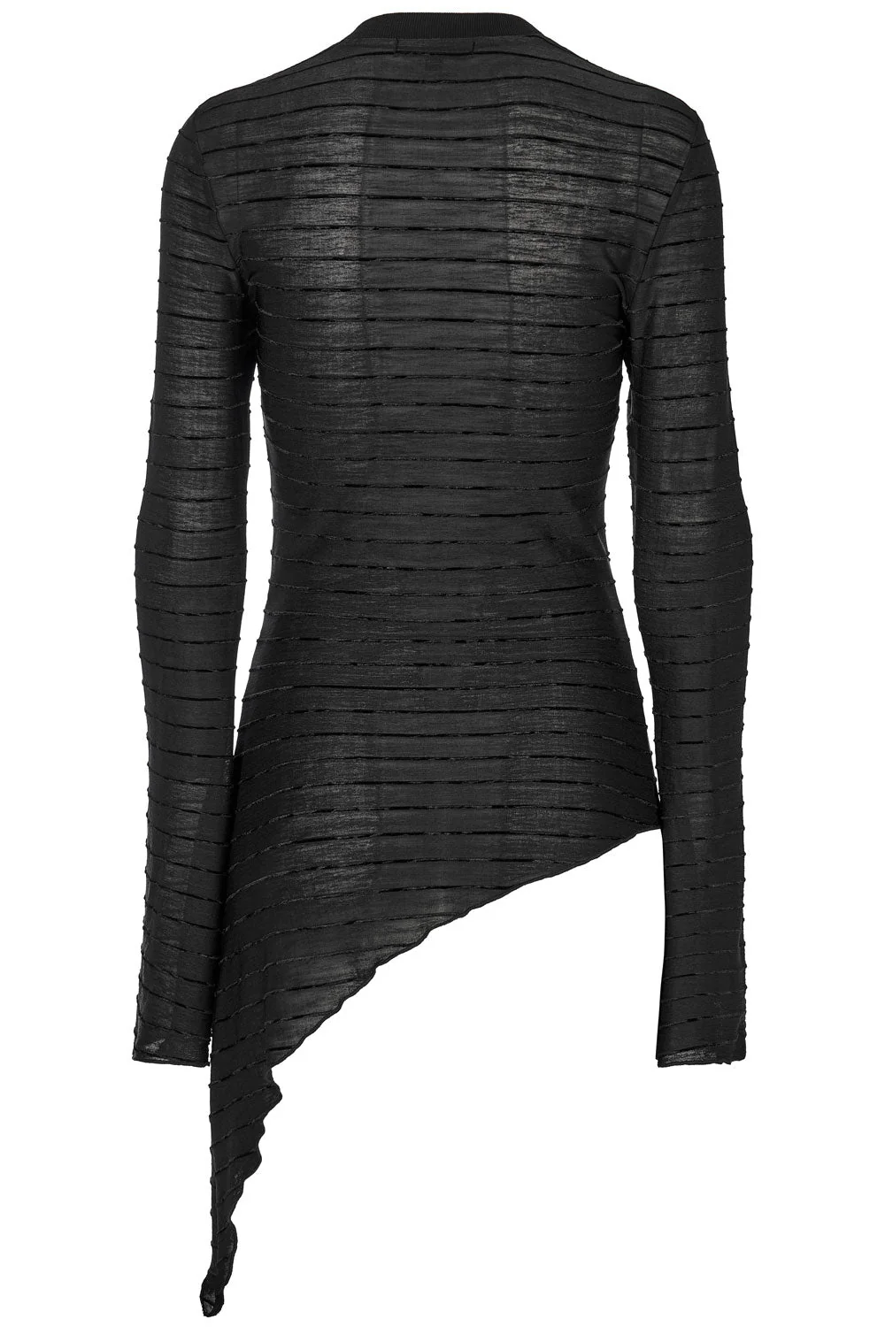 Asymmetric Mesh Striped Top - Image 3
