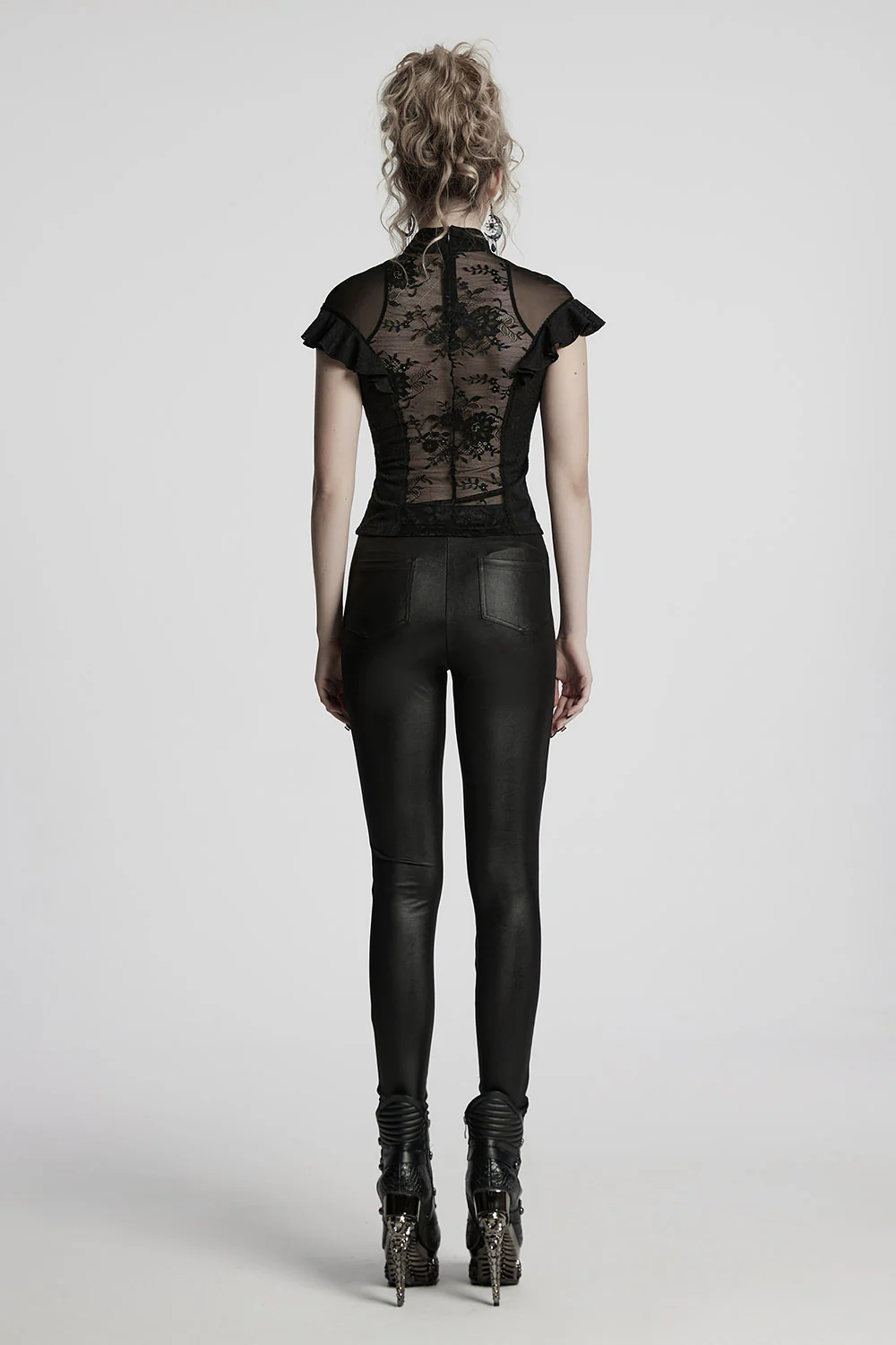 Aurora Ruffled Rose Lace Top - Image 6