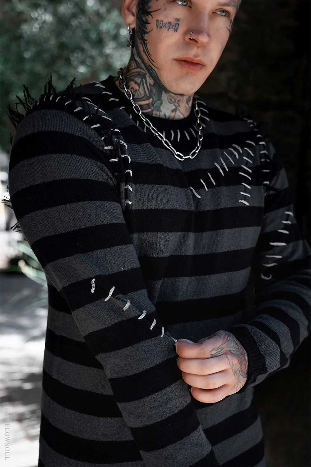 Autopsy Stitch Striped Sweater - Image 3