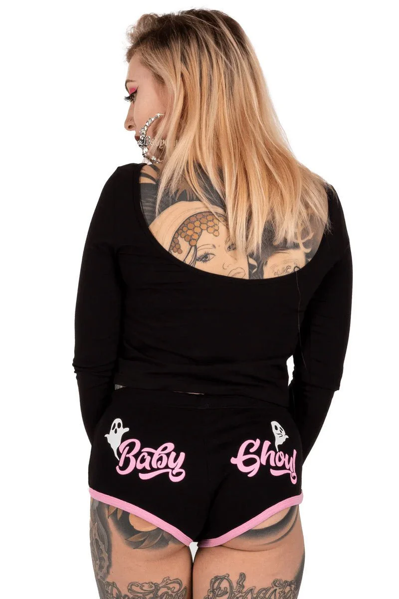 Baby Ghoul Pink Trim Short Shorts - Image 3