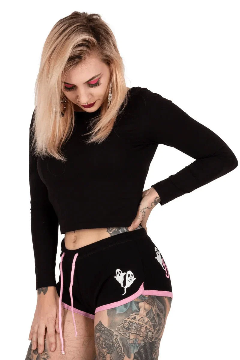 Baby Ghoul Pink Trim Short Shorts - Image 4