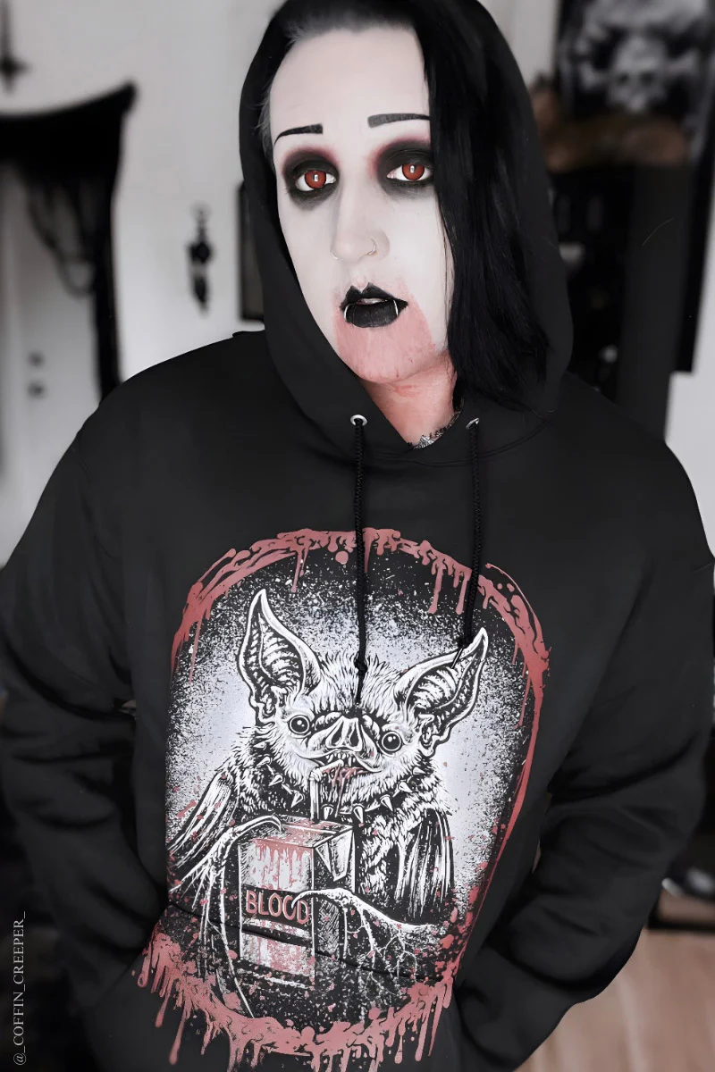 Bat Blood Snack Time Hoodie - Image 4