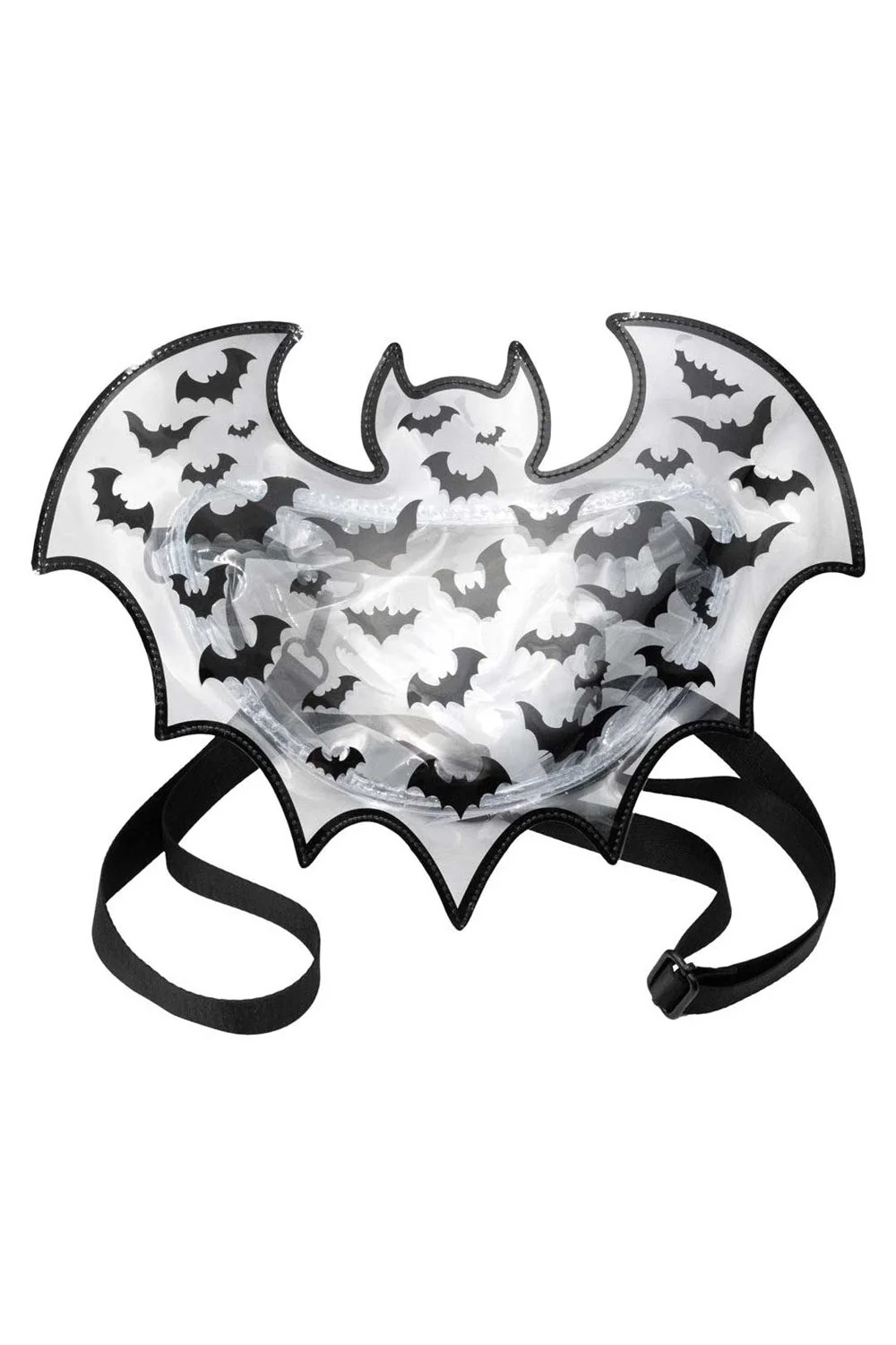 Bat Shaped Clear Vinyl Backpack Purse - Image 2