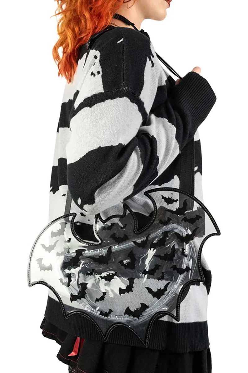 Bat Shaped Clear Vinyl Backpack Purse - Image 5