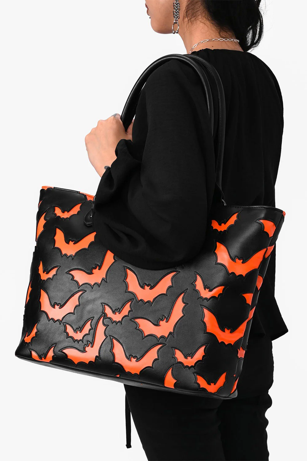 Bat Tote Bag [Black/Orange] - Image 2