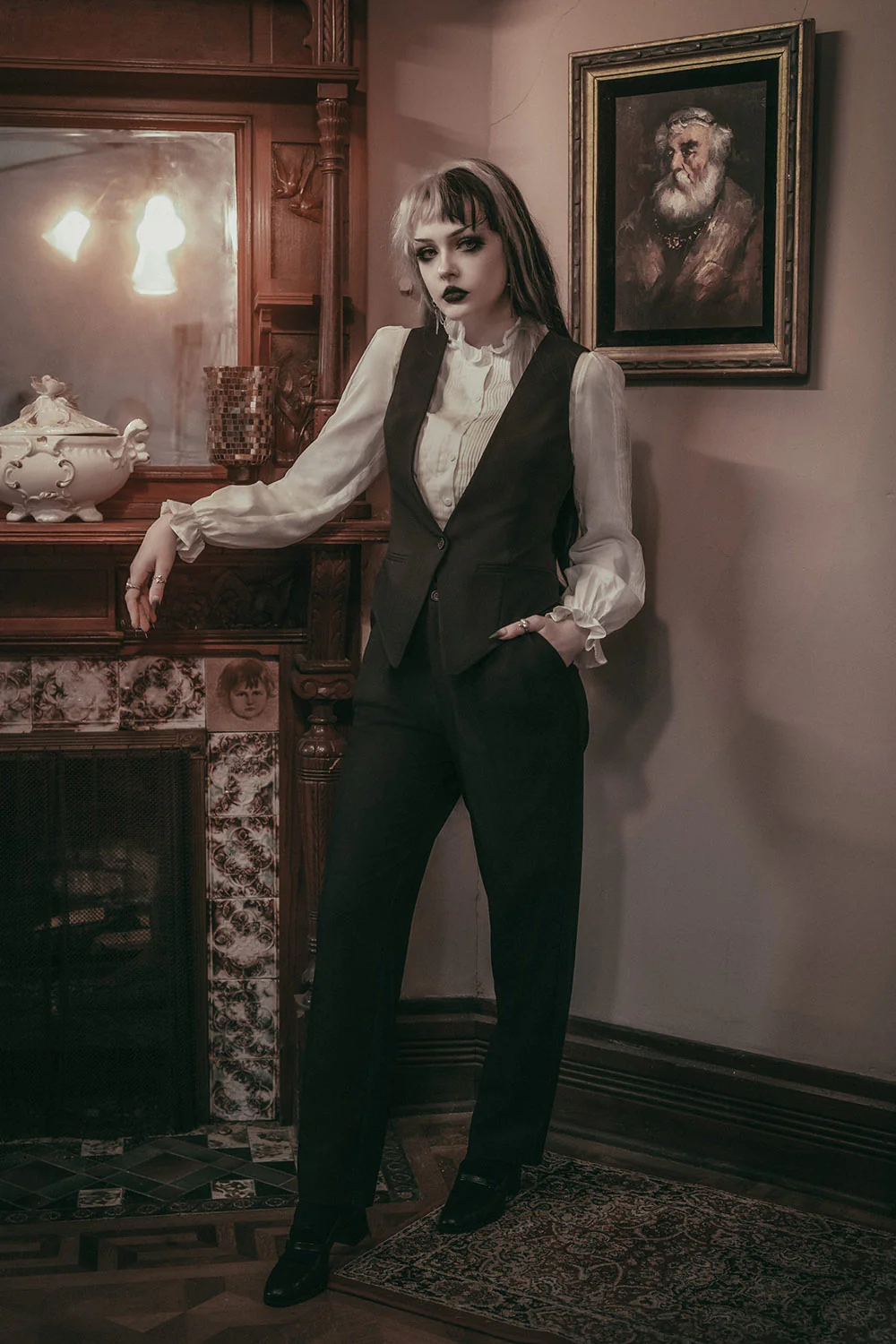 Bateman Button Down Shirt ft. Removable Bow [Unisex] - Image 11