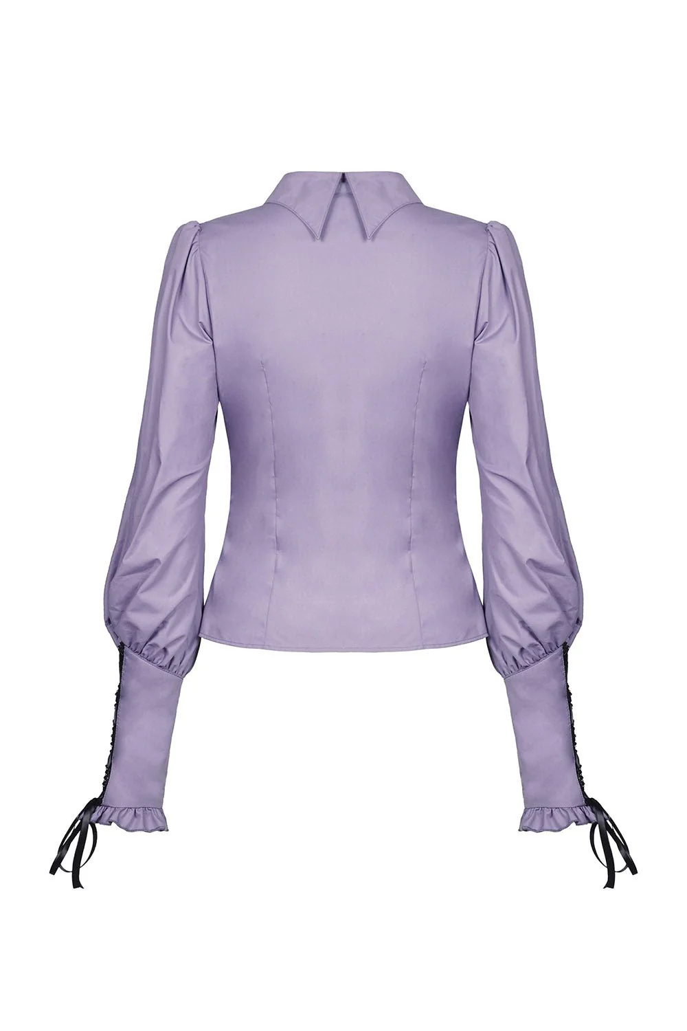 Batwing Collar Button-Up Blouse - Image 3