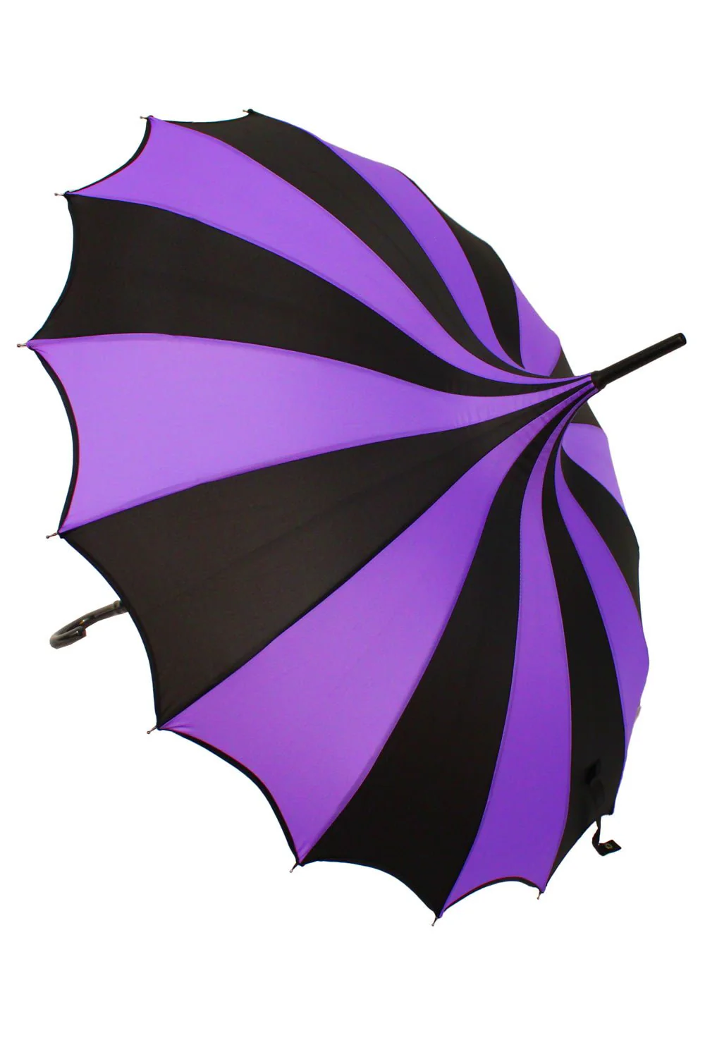Batwing Pagoda Umbrella [BLACK/LIGHT PURPLE] - Image 4