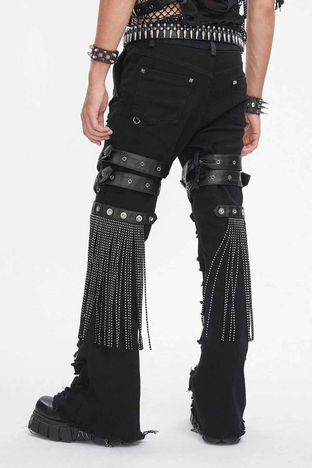 Batwing Pocket Ripped Punk Pants - Image 7
