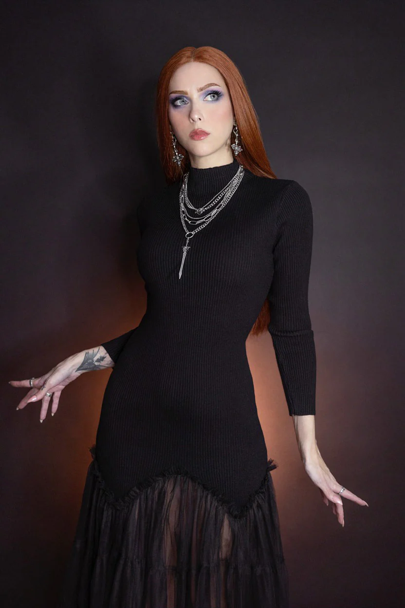 Beatrix - Curve Hugging Sweater Dress With Mermaid Hem - Image 4