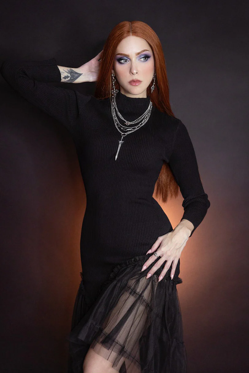 Beatrix - Curve Hugging Sweater Dress With Mermaid Hem - Image 5