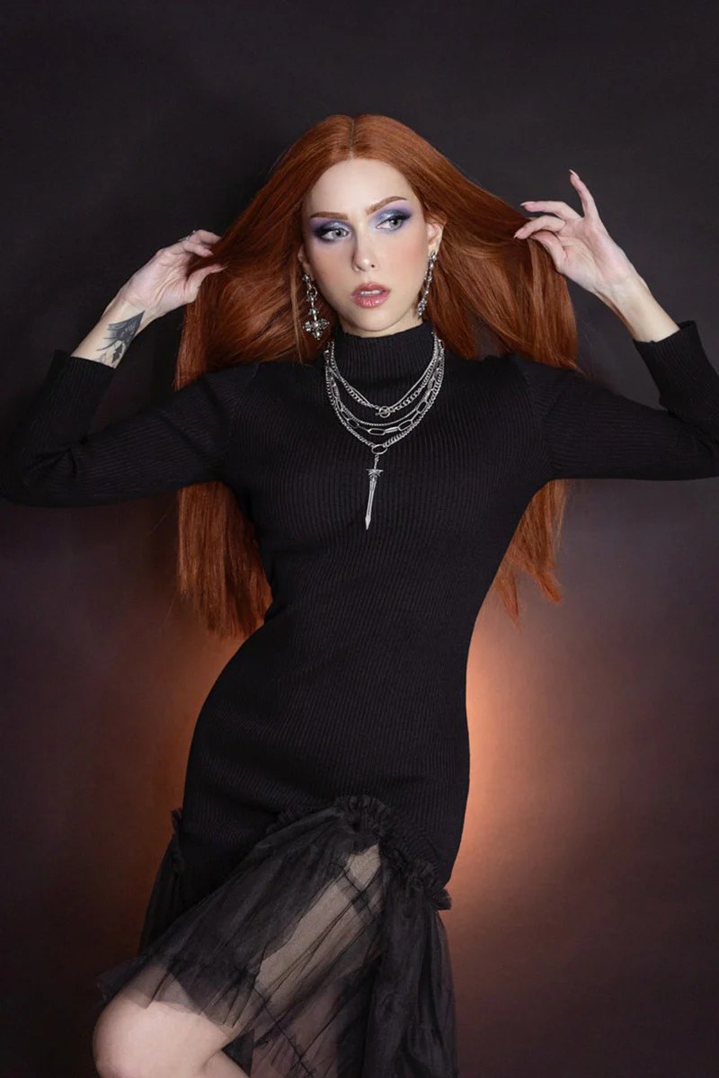 Beatrix - Curve Hugging Sweater Dress With Mermaid Hem - Image 6