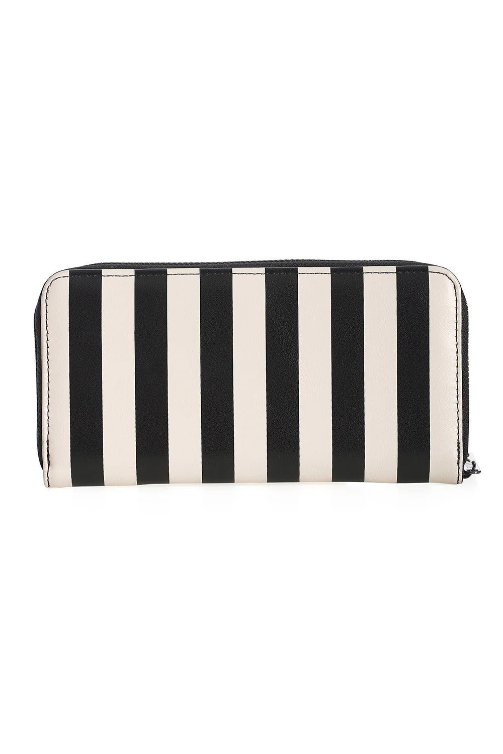 Rockabilly Black & White Striped Wallet - Image 2