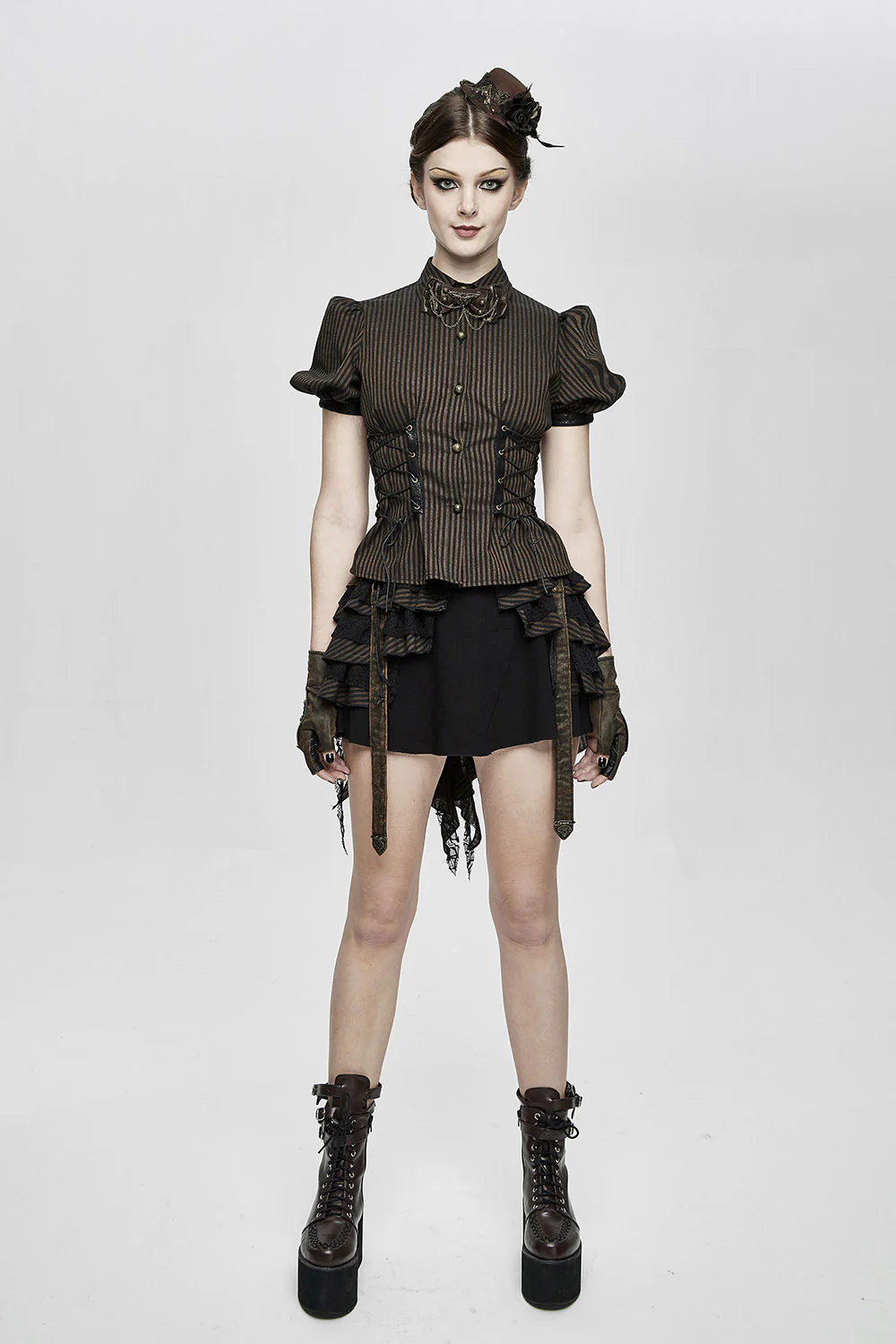 Belladonna Stripe & Stitch Puff Sleeve Top - Image 4
