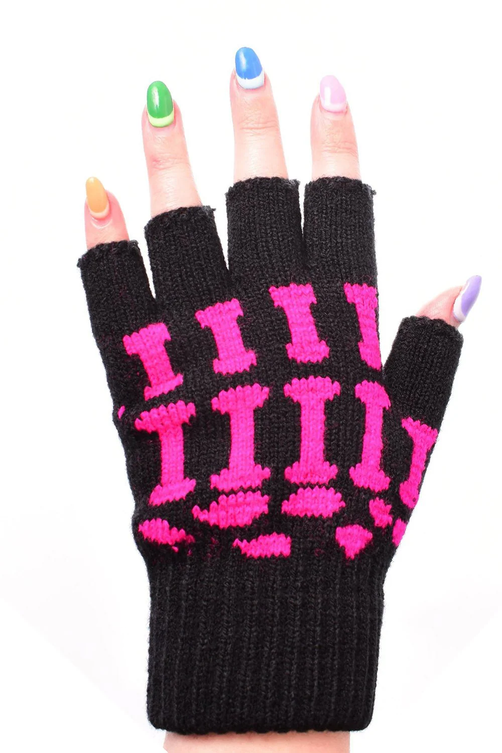 BGS Fingerless Gloves [Black/Pink] - Image 2