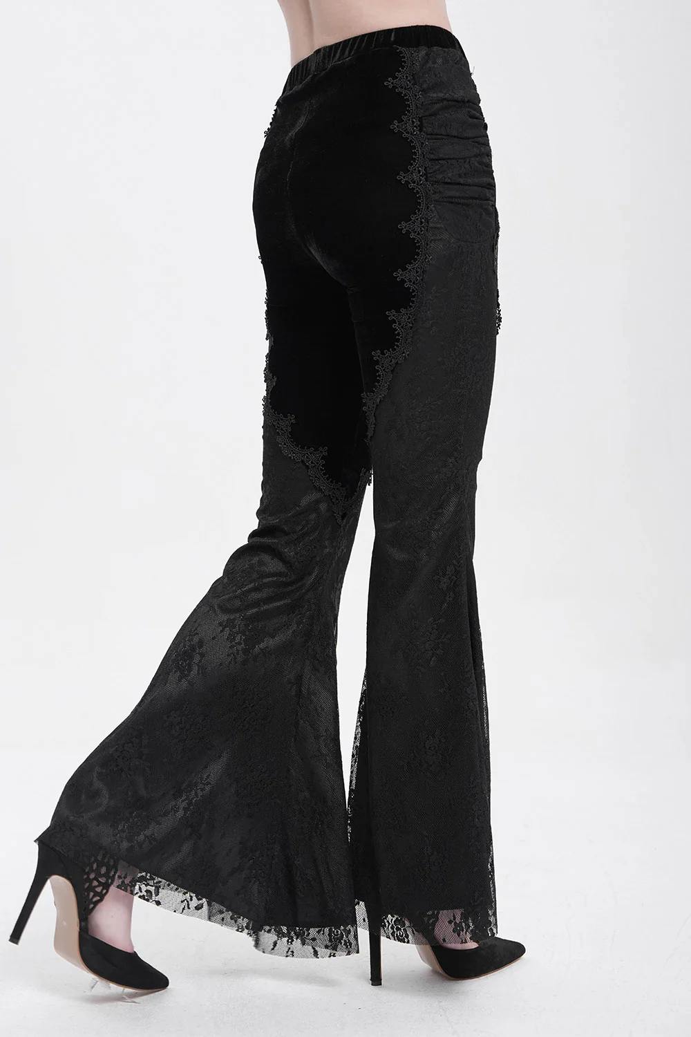 Black Alchemy Velvet Boho Bell Bottoms - Image 5