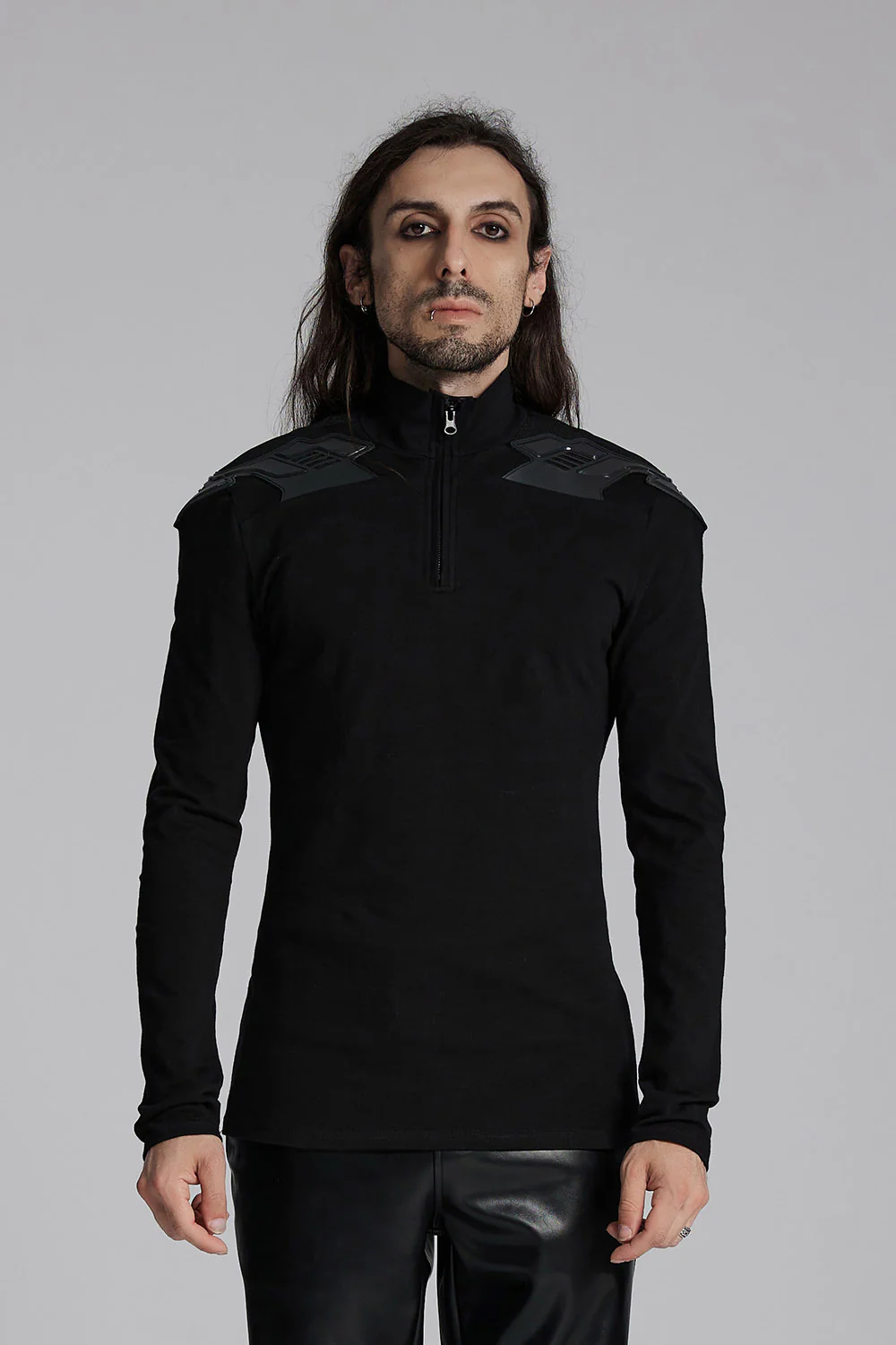 Black Armor Moto Turtleneck Top - Image 4