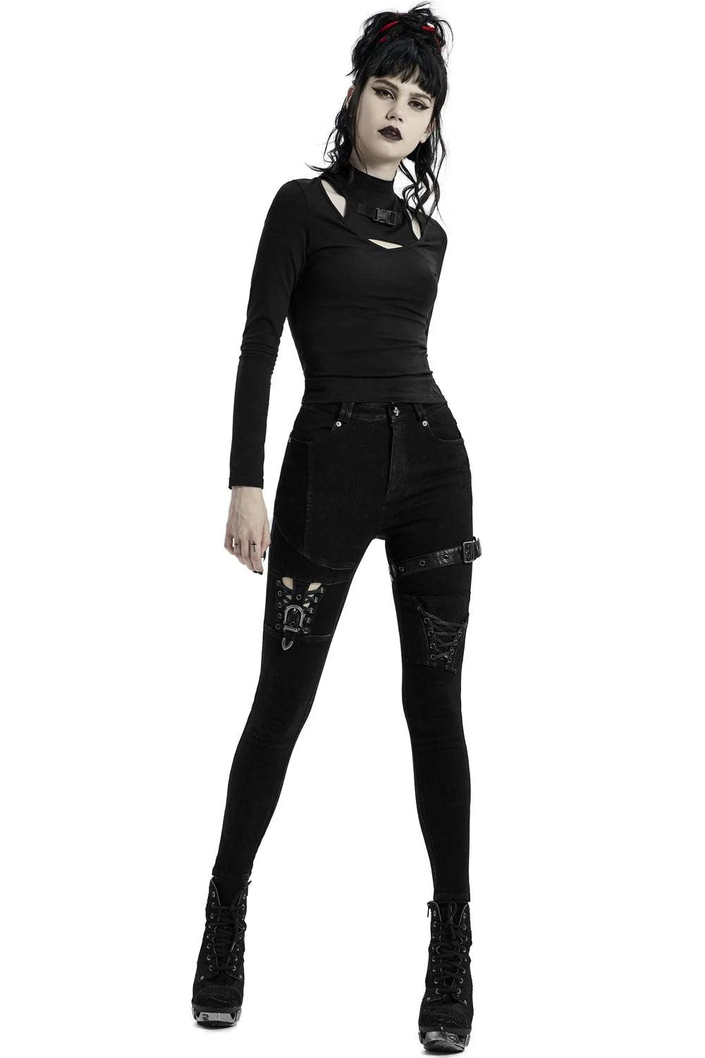 Black Ashes Thigh Harness Pants - Image 5