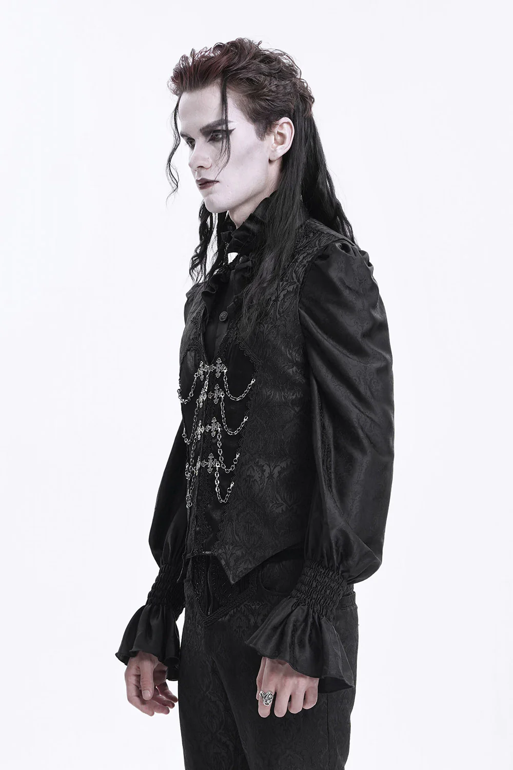 Black Bishop Vampire Goth Vest - Image 5