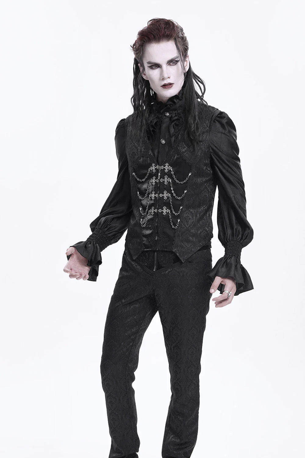 Black Bishop Vampire Goth Vest - Image 7