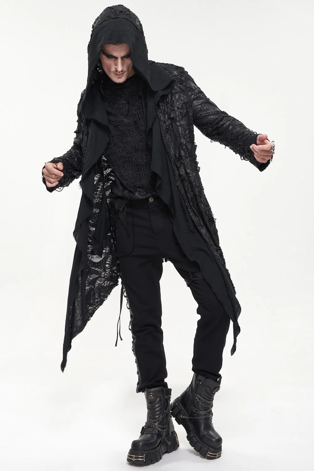 Black Burial Distressed Cardigan - Image 3