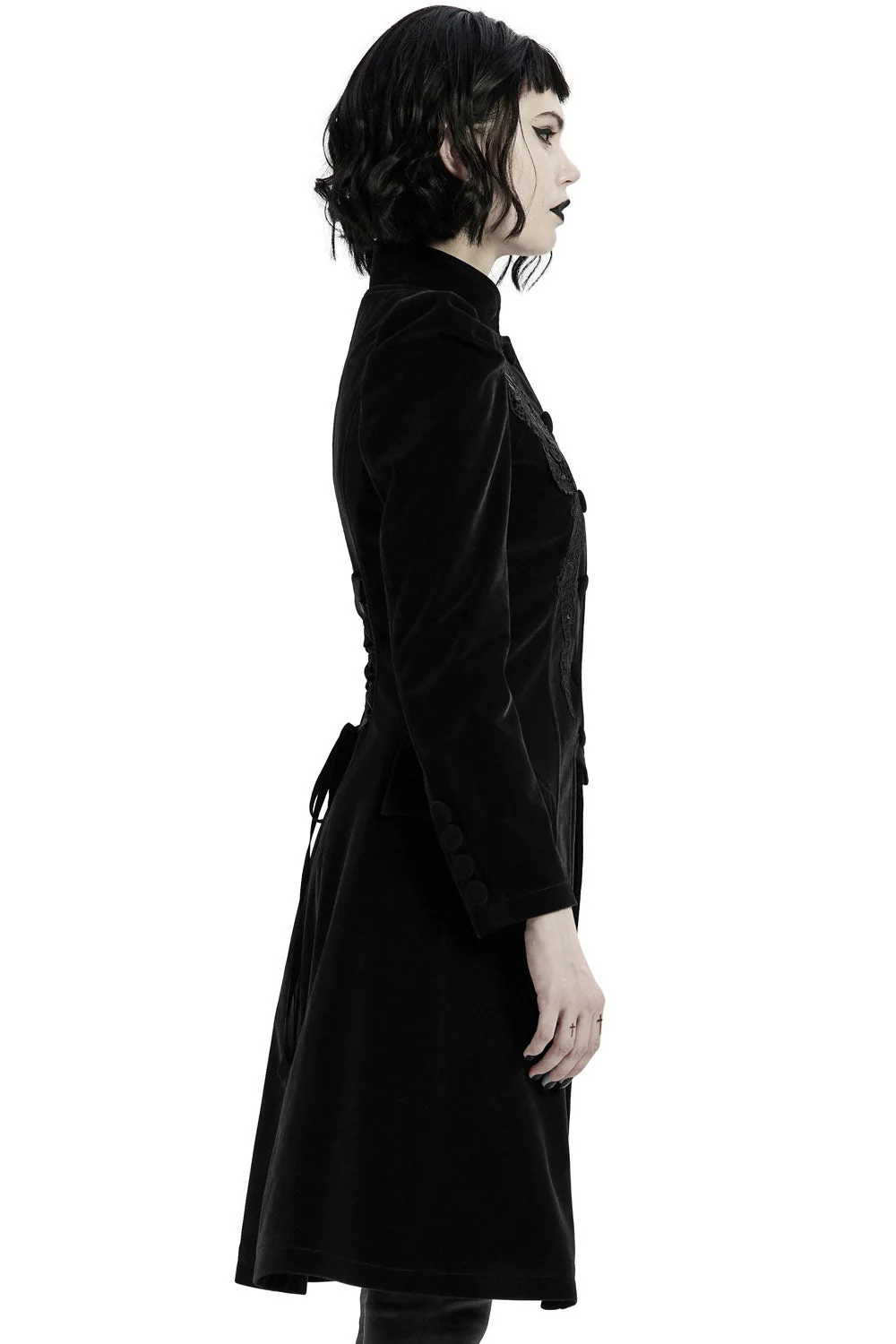 Black Dahlia Velvet Coat [BLACK] - Image 5