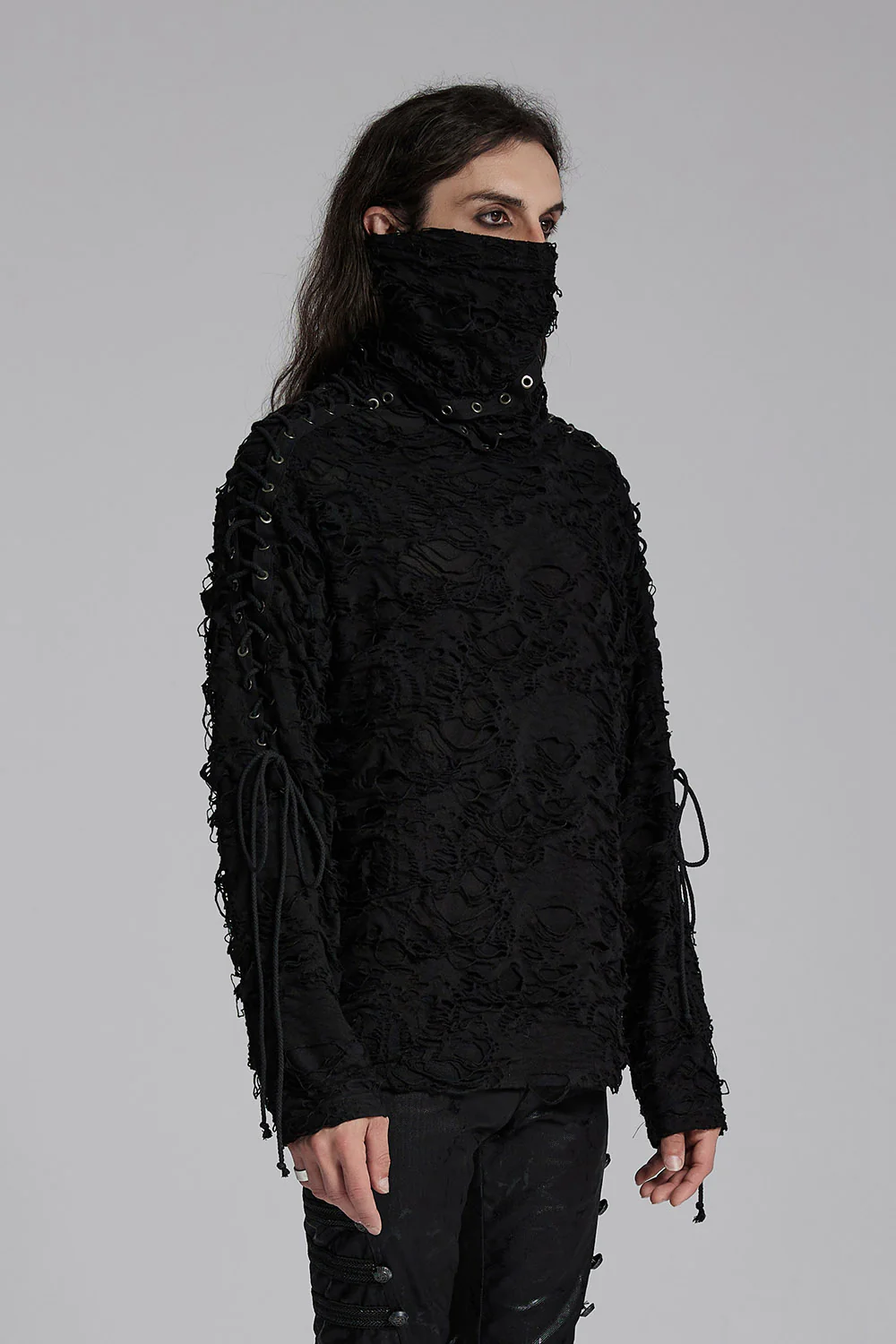 Black Death Tattered Mask Top - Image 2