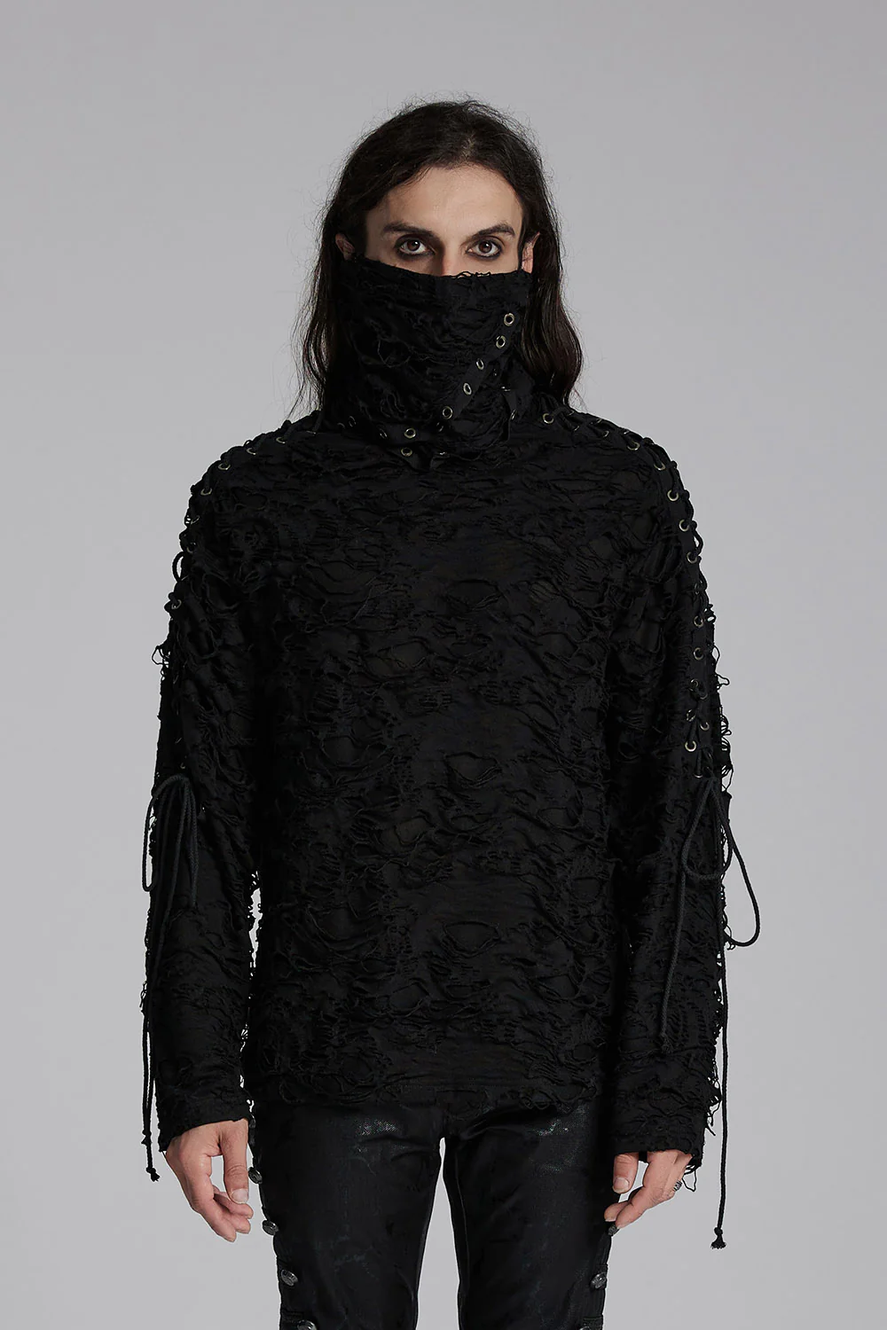 Black Death Tattered Mask Top - Image 3