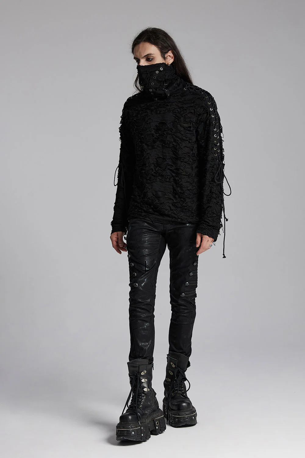 Black Death Tattered Mask Top - Image 4
