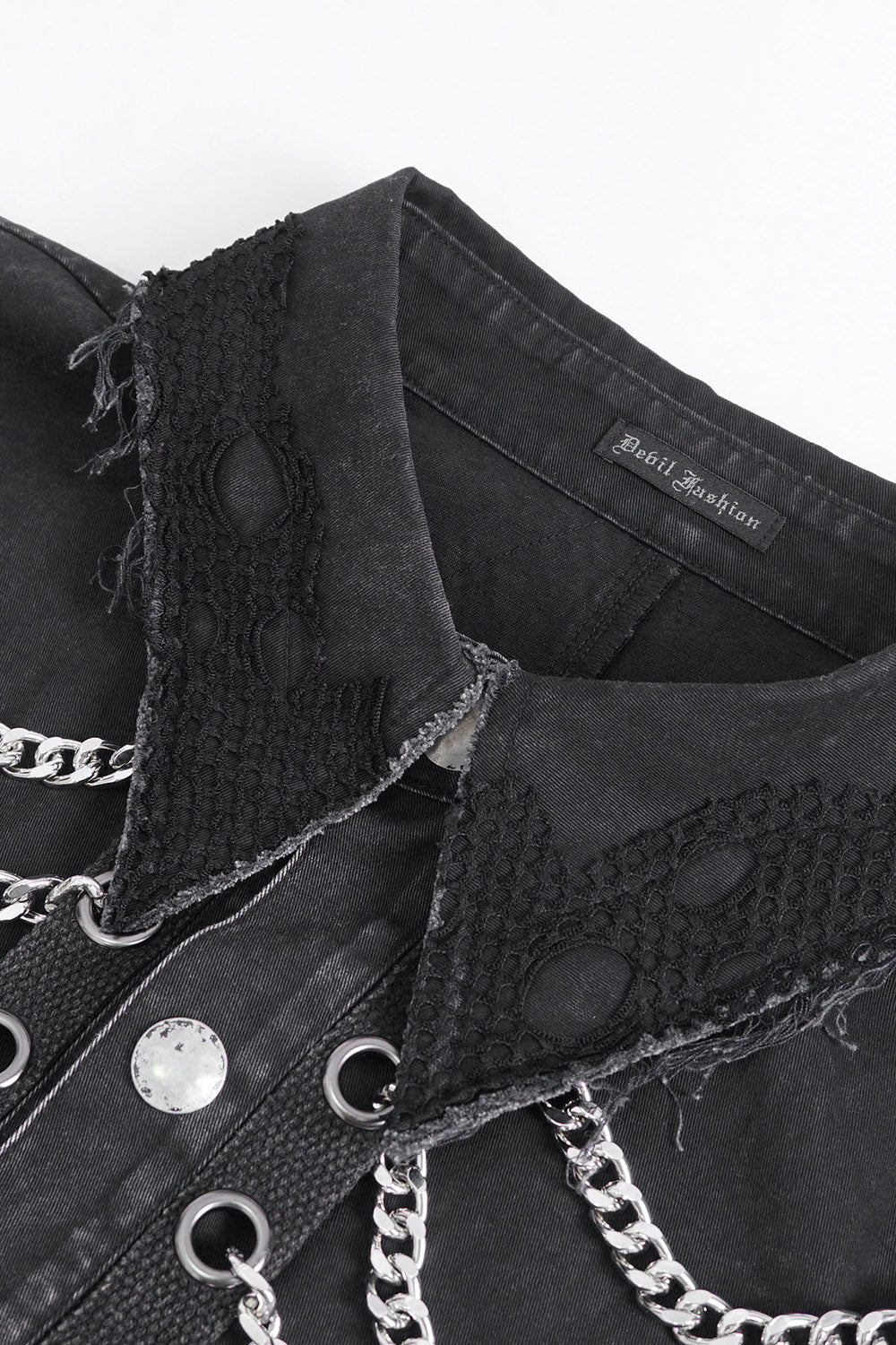 Black Flame Distressed Vest - Image 8
