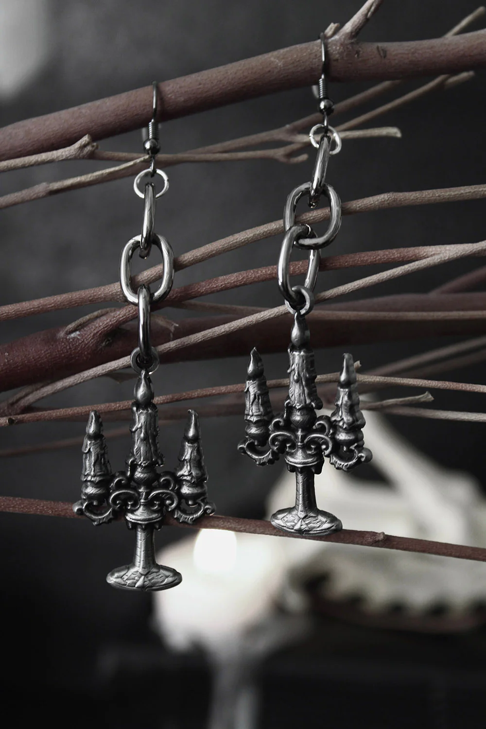 Black Mass Candelabra Earrings - Image 2