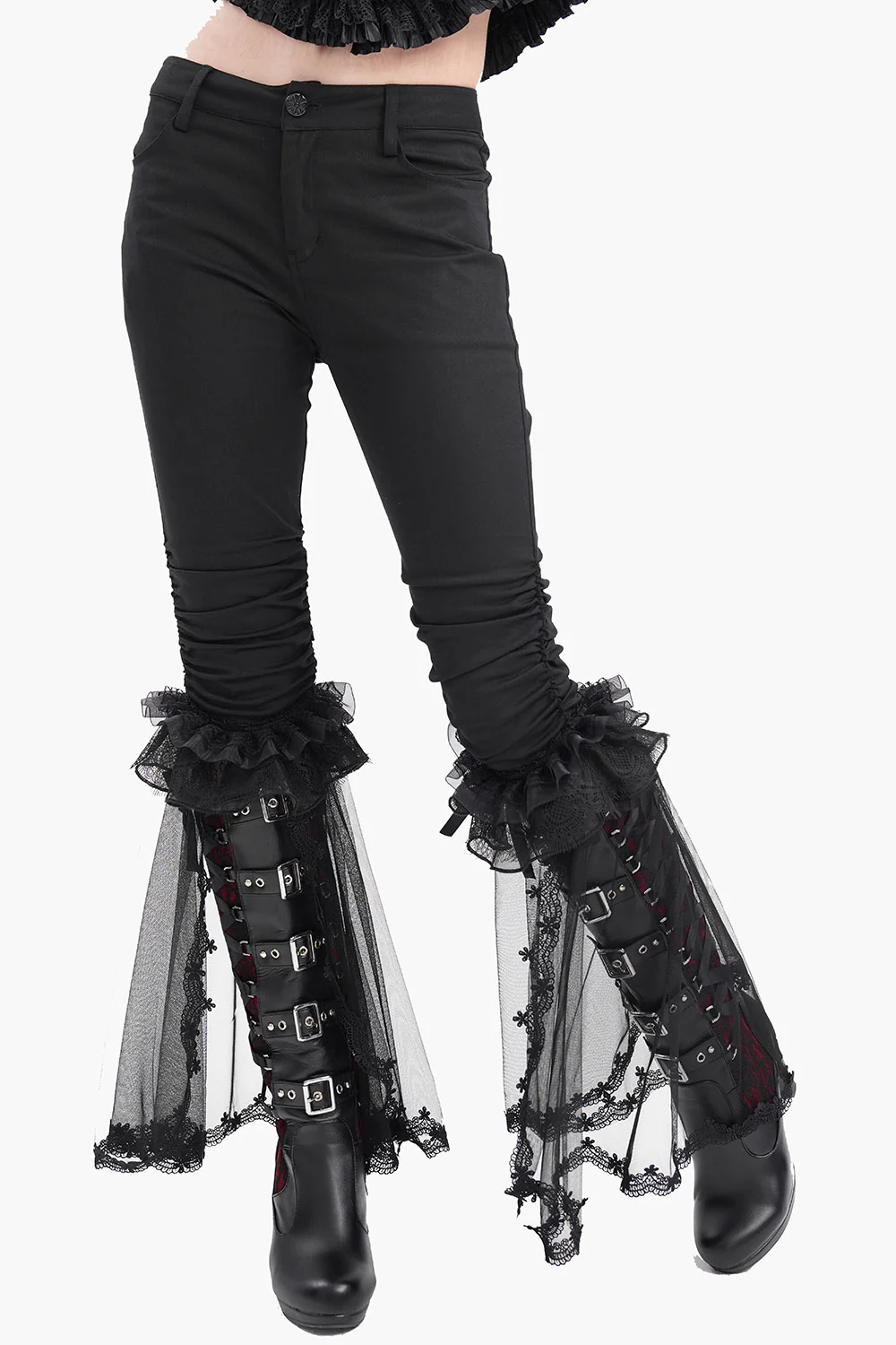 Black Mast Ruffle Flared Pants - Image 3