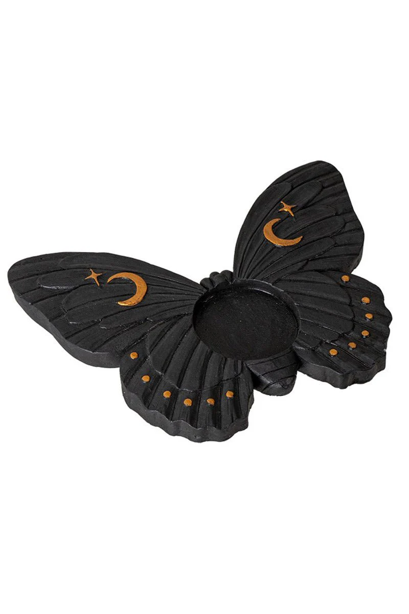 Black Moth Tealight Candle Holder - Image 3