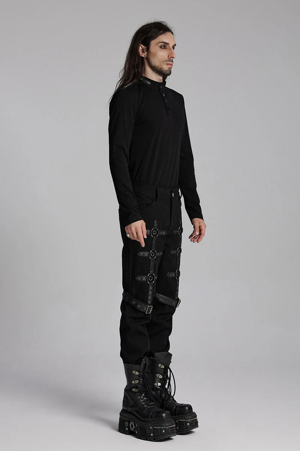 Black Oil Buckle Pants - Image 4