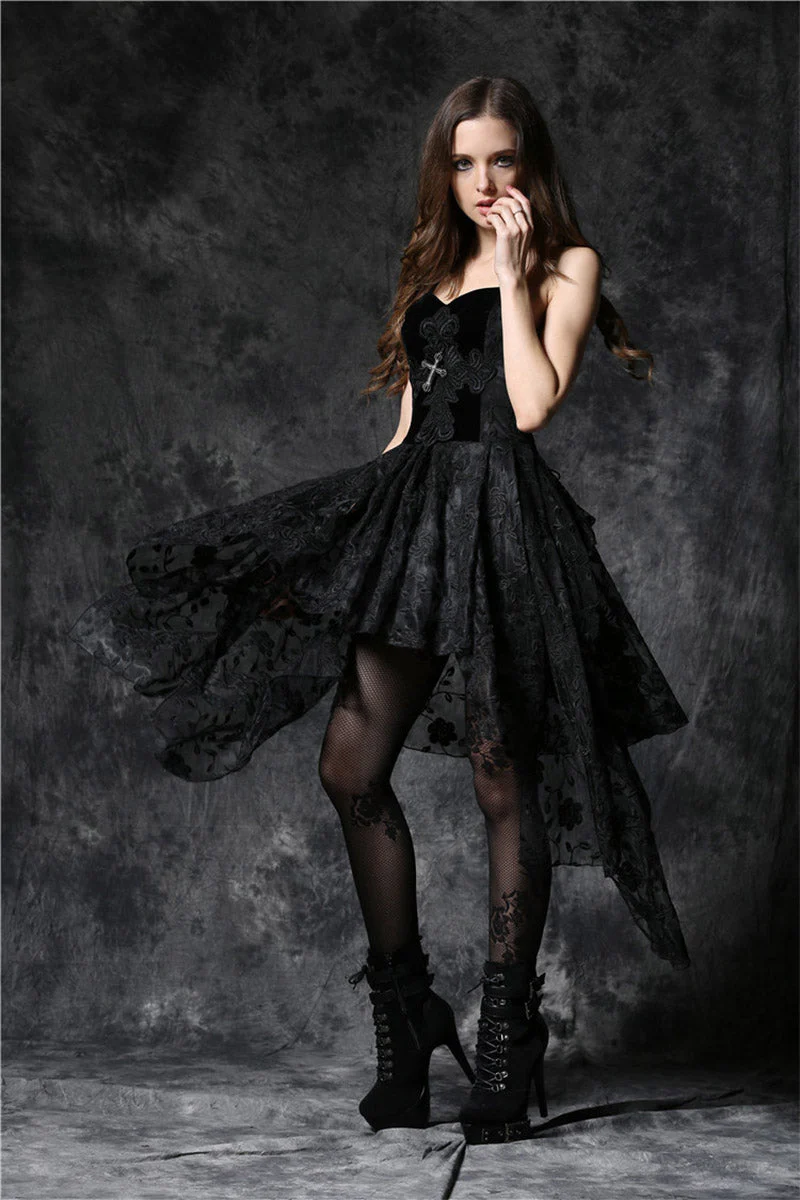 Black Ritual Velvet Dress - Image 2